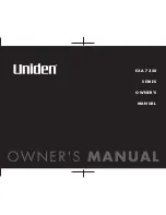 Uniden EXA 7250 Series Owner'S Manual preview