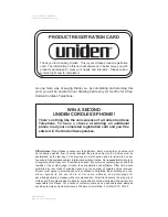 Preview for 44 page of Uniden EXP95I Important Safety Instructions Manual