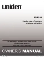 Предварительный просмотр 1 страницы Uniden FP1355 Owner'S Manual