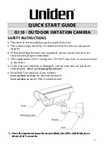 Uniden G110 Quick Start Manual preview