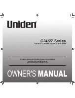 Предварительный просмотр 1 страницы Uniden G24 Series Owner'S Manual