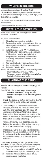 Preview for 2 page of Uniden GMR3050-2C User Manual