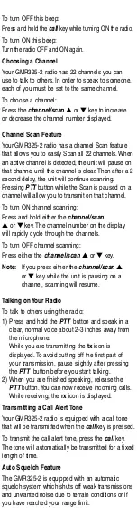 Preview for 3 page of Uniden GMR325-2 User Manual