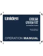 Uniden GNS 8360 Quick Start Manual preview