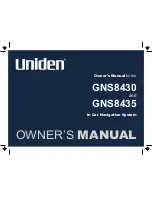 Preview for 1 page of Uniden GNS8430 Owner'S Manual