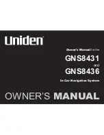 Preview for 1 page of Uniden GNS8431 Owner'S Manual