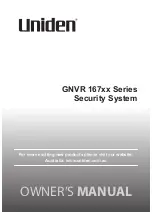 Uniden GNVR 167 Series Owner'S Manual preview