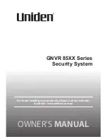 Preview for 1 page of Uniden GnVr 85XX series Owner'S Manual