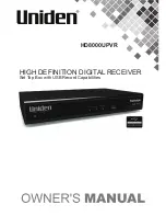 Preview for 1 page of Uniden HD8000UPVR Owner'S Manual