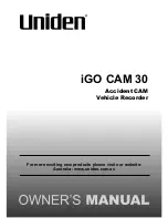 Предварительный просмотр 1 страницы Uniden iGO CAM 30 Owner'S Manual