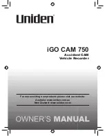 Uniden iGO CAM 750 Owner'S Manual preview