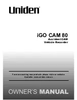 Preview for 1 page of Uniden iGO CAM 80 Owner'S Manual