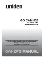 Uniden iGo CAM 820 Owner'S Manual preview