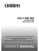 Uniden iGO CAM 850 Owner'S Manual preview