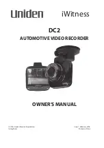 Предварительный просмотр 1 страницы Uniden IWITNESS DC2 Owner'S Manual