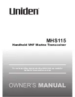 Предварительный просмотр 1 страницы Uniden MHS115 Owner'S Manual