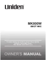 Предварительный просмотр 1 страницы Uniden MK800W Owner'S Manual