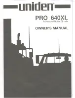 Preview for 1 page of Uniden PRO 640XL Owner'S Manual