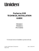 Предварительный просмотр 1 страницы Uniden PRO1600X2 Technical Installation Manual