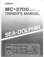 Предварительный просмотр 1 страницы Uniden SEA-DOLPHIN MC-2700 Owner'S Manual