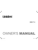 Preview for 1 page of Uniden SSE17+1 Owner'S Manual