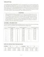 Preview for 2 page of Uniden Sundowner UH-077 Owner'S Manual