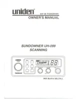 Uniden SUNDOWNER UH-099 Owner'S Manual предпросмотр