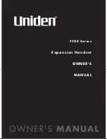 Uniden TCX4 Series Owner'S Manual preview