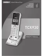 Uniden TCX930 - TCX 930 Cordless Extension Handset Owner'S Manual preview