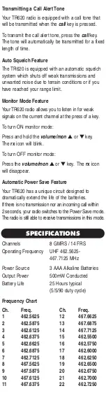 Preview for 5 page of Uniden TR620 User Manual