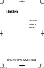 Uniden UBC360CLT Owner'S Manual preview