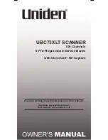 Предварительный просмотр 1 страницы Uniden UBC73XLT Owner'S Manual