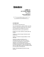 Uniden UBRC13 Owner'S Manual preview