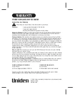 Preview for 12 page of Uniden UH036SX Operating Manual