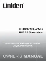 Предварительный просмотр 1 страницы Uniden UH037SX-2NB Owner'S Manual