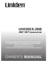 Uniden UH038SX-2NB Owner'S Manual preview