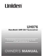 Предварительный просмотр 1 страницы Uniden UH076 Owner'S Manual