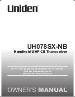 Uniden UH078SX-NB Owner'S Manual preview