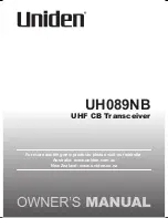 Uniden UH089NB Owner'S Manual preview