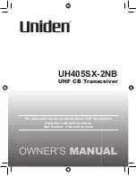 Preview for 1 page of Uniden UH405SX-2NB Owner'S Manual