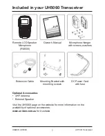 Предварительный просмотр 7 страницы Uniden UH5060 Owner'S Manual