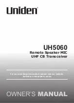 Предварительный просмотр 1 страницы Uniden UH5060VP Owner'S Manual