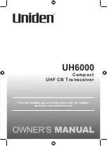 Preview for 1 page of Uniden UH6000 Owner'S Manual