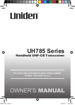 Uniden UH785 Series Owner'S Manual preview