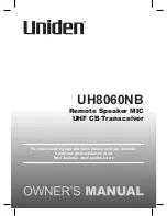 Preview for 1 page of Uniden UH8060NB Owner'S Manual