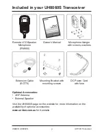 Предварительный просмотр 7 страницы Uniden UH8060S Owner'S Manual