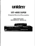 Preview for 1 page of Uniden UST-4800 Super Reference Manual