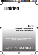 Uniden X76 Owner'S Manual preview