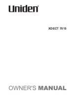 Preview for 1 page of Uniden XDECT 7015 Owner'S Manual