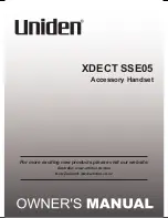 Preview for 1 page of Uniden XDECT SSE05 Owner'S Manual